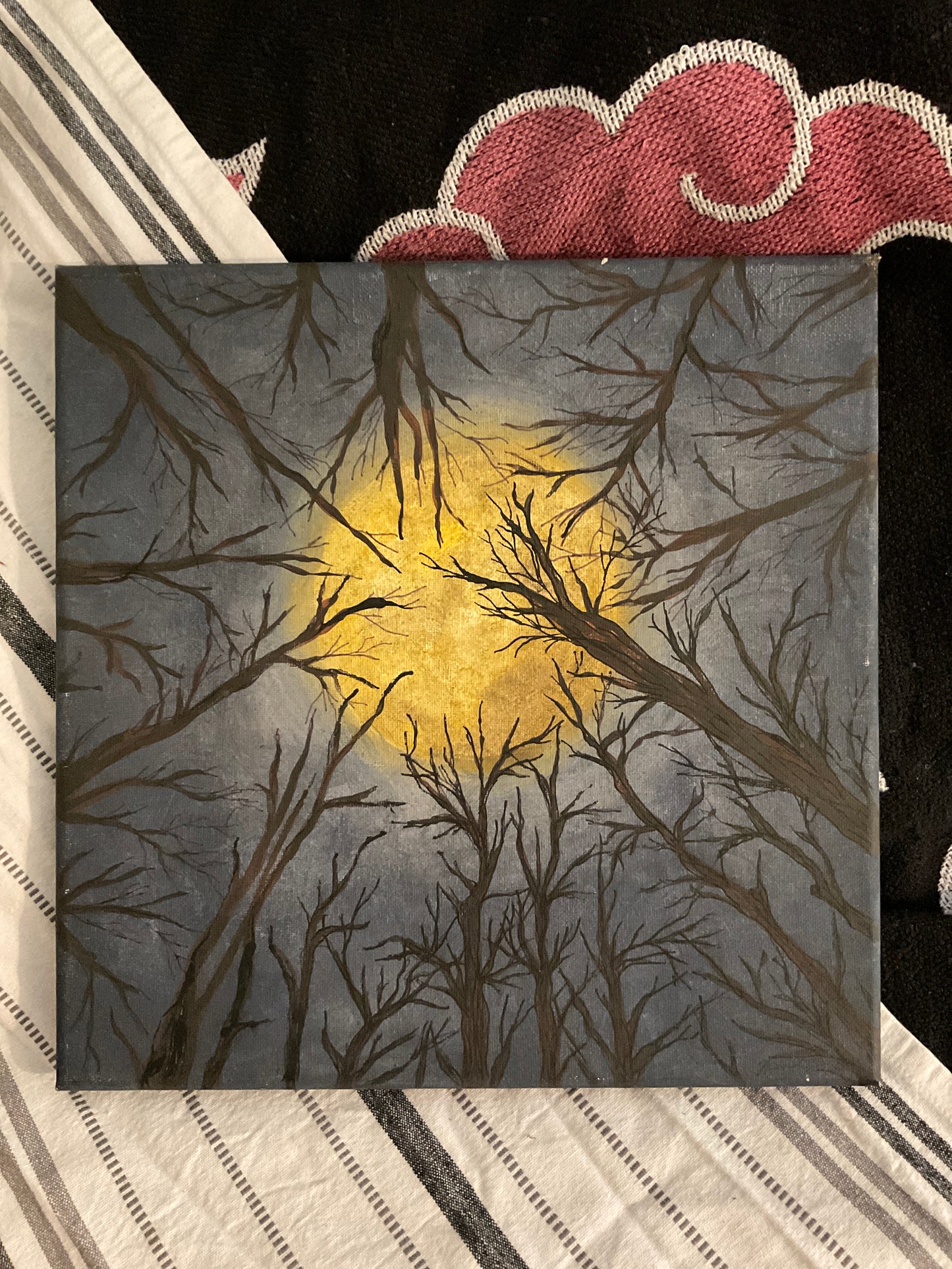 Forest moon painting