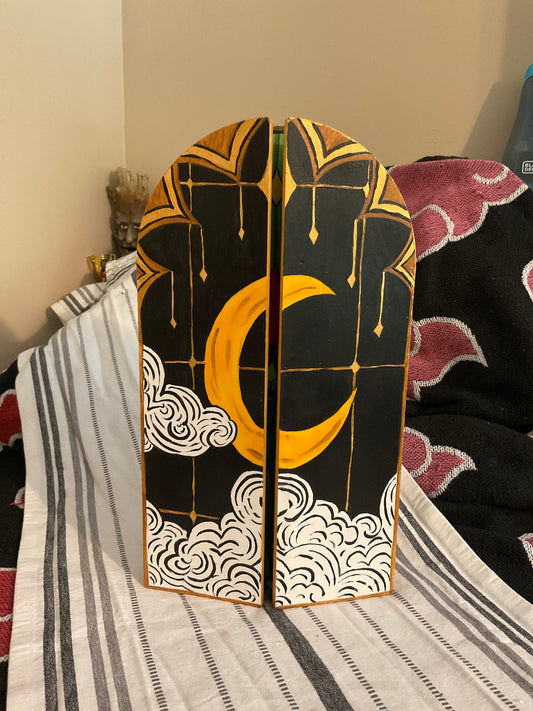 Trifold stained window painting