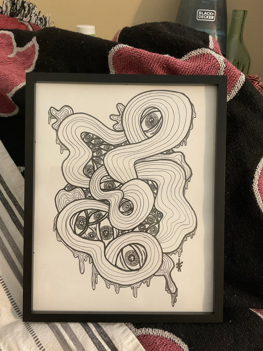 Pen and ink void of eyes